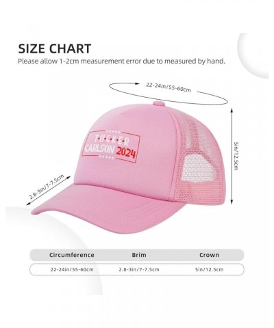 Tucker Carlson 2024 Men's Baseball Hat Original Snapback Cap Adjustable Pink $11.02 Baseball Caps