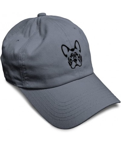 Custom Soft Baseball Cap French Bulldog Silhouette Embroidery Dogs Twill Cotton Dad Hats for Men & Women Dark Grey Design Onl...