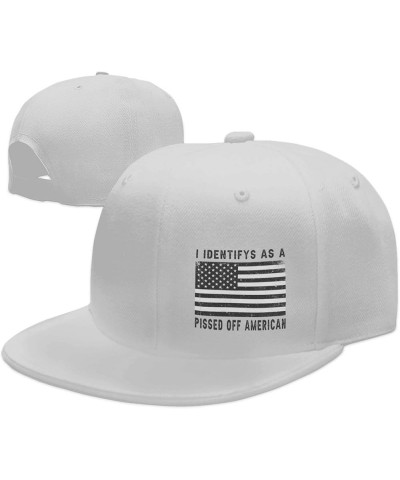 I Identifys As A Pissed Off American Baseball Hats for Men Women Gray Snapback Hats Baseball Caps Hip Hop Trucker Caps White ...