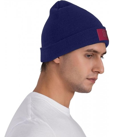 Roanoke College Logo Stretch Beanie Knit Hat for Men Women Winter Fall Spring Warm Cap Navy Blue $13.67 Skullies & Beanies