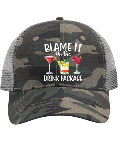 Blame It On The Drinkk Package Baseball Cap Gardening Hat AllBlack Black Hats for Men Gifts for Men Workout Hat Allblack $10....