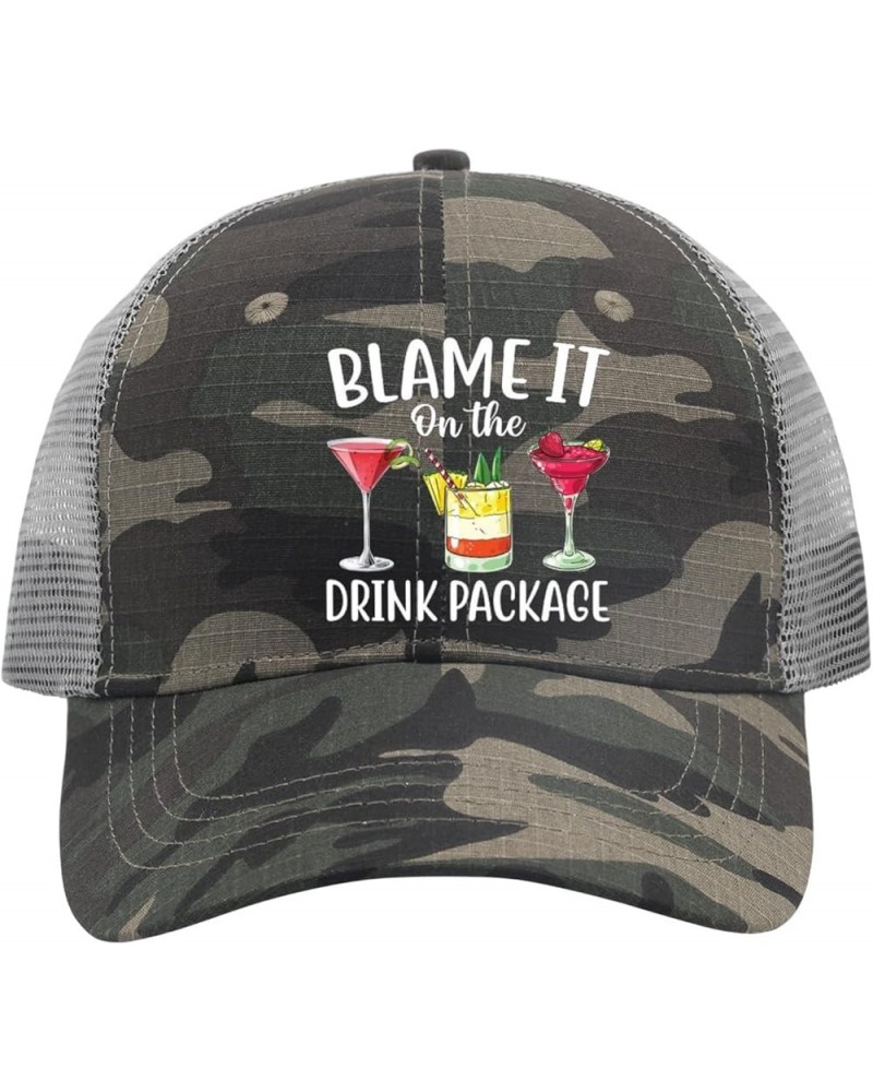 Blame It On The Drinkk Package Baseball Cap Gardening Hat AllBlack Black Hats for Men Gifts for Men Workout Hat Allblack $10....