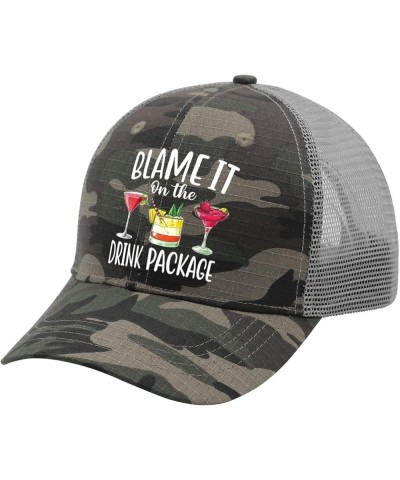 Blame It On The Drinkk Package Baseball Cap Gardening Hat AllBlack Black Hats for Men Gifts for Men Workout Hat Allblack $10....