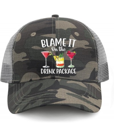 Blame It On The Drinkk Package Baseball Cap Gardening Hat AllBlack Black Hats for Men Gifts for Men Workout Hat Allblack $10....