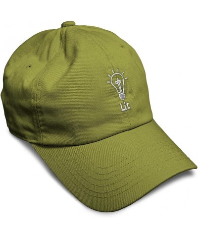 Soft Baseball Cap Lit Light Bulb Cotton Dad Hats for Men & Women Olive Green $16.81 Baseball Caps