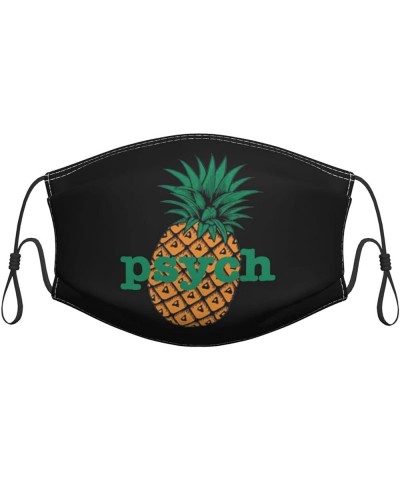 Face Mask Psych Pineapple Dust Mask Breathable Adjustable Reusable Windproof Cover Black $10.17 Balaclavas