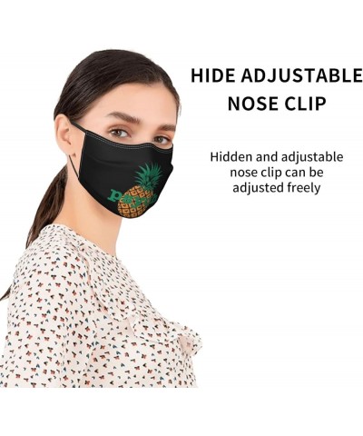 Face Mask Psych Pineapple Dust Mask Breathable Adjustable Reusable Windproof Cover Black $10.17 Balaclavas