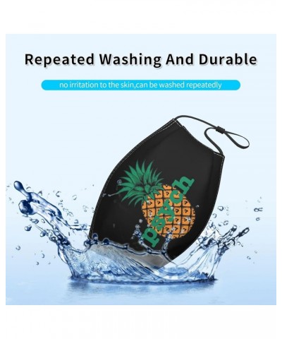 Face Mask Psych Pineapple Dust Mask Breathable Adjustable Reusable Windproof Cover Black $10.17 Balaclavas