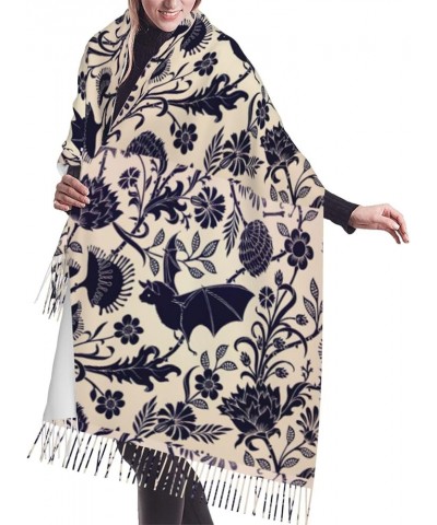 Beagle Patterns Print Tassel Scarf -Women'S Thick Large Blanket Shawl Scarf Winter Warm Shawl Scarf, Bat Pattern $16.44 Scarves