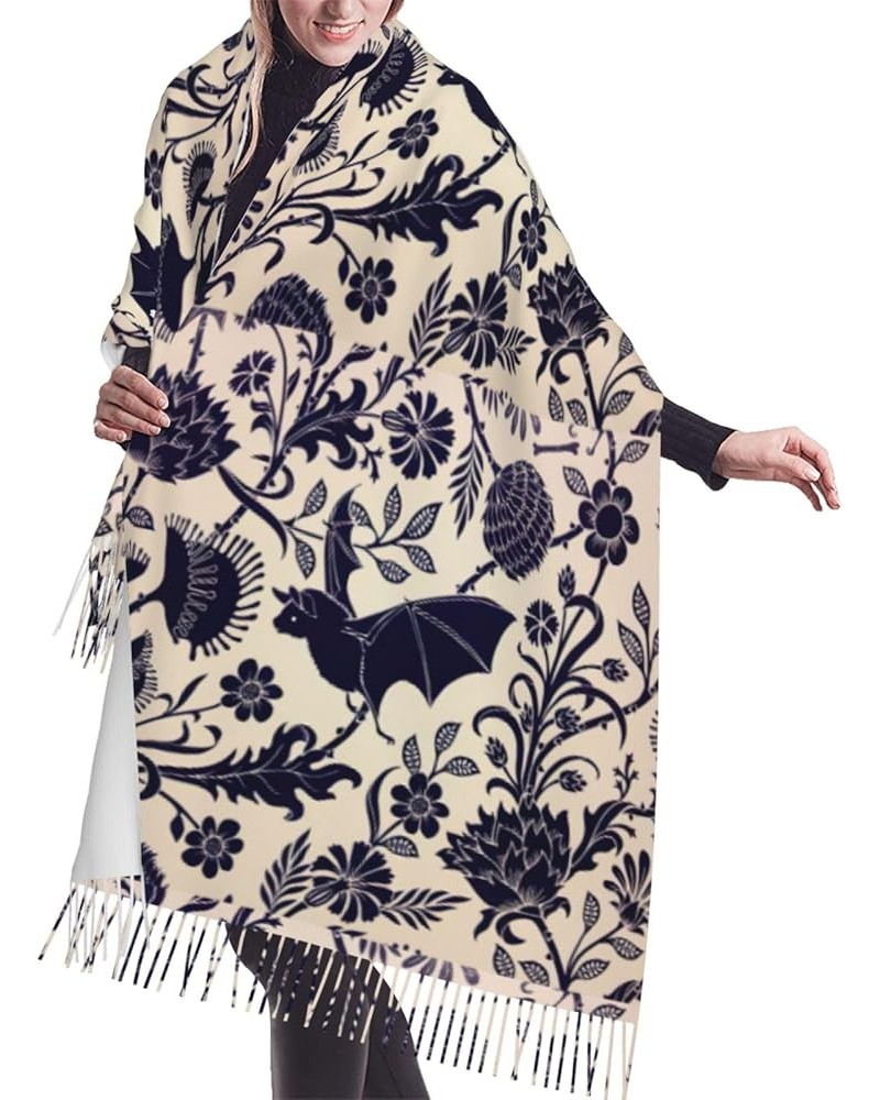 Beagle Patterns Print Tassel Scarf -Women'S Thick Large Blanket Shawl Scarf Winter Warm Shawl Scarf, Bat Pattern $16.44 Scarves