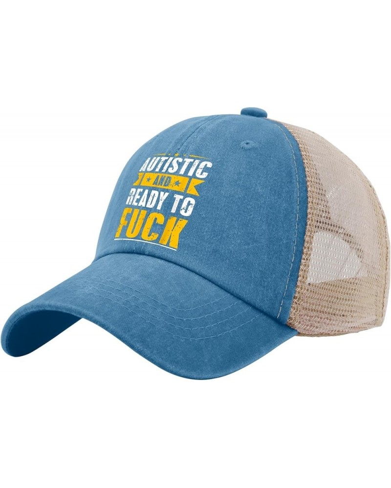 Funny Hats Autistic and Ready to Fuck Hat for Womens Men AllBlack Cowgirl Hats Trucker Hat Cowgirl Hats Lake Blue $10.57 Sun ...