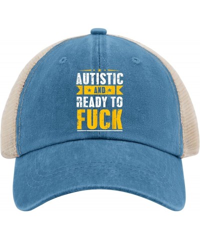 Funny Hats Autistic and Ready to Fuck Hat for Womens Men AllBlack Cowgirl Hats Trucker Hat Cowgirl Hats Lake Blue $10.57 Sun ...