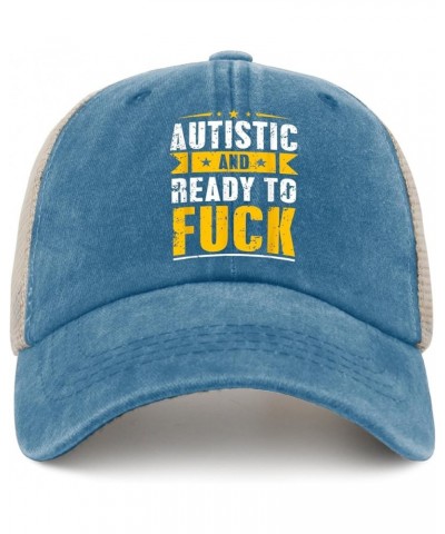 Funny Hats Autistic and Ready to Fuck Hat for Womens Men AllBlack Cowgirl Hats Trucker Hat Cowgirl Hats Lake Blue $10.57 Sun ...